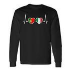 Portugal Italyintage Heartbeat Flag Portuguese Langarmshirts