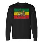 Rastafari Lion Of Judah Reggae Rasta Flag Langarmshirts