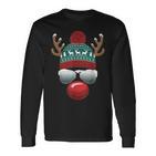 Reindeer Santa Claus Christmas Santa Christmas Langarmshirts