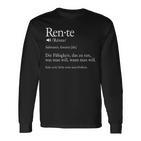 Rente Substantiv Rentner Pensioner Langarmshirts