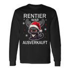 Rentier War Ausverkauft Lustiges Katzen Weihnachts Langarmshirts