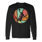 Retro Basketball Player Dunk Silhouette Langarmshirts