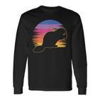 Retro Beaver Beaver Lovers Bobr Meme Langarmshirts