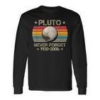 Retrointage Never Forget Pluto 1930 2006 Space Science Langarmshirts