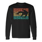 Retrointage Snowboard For Snowboarder Langarmshirts