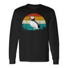 Retrointage Sunset Muffin Seabird Cute Atlantic Puffin Langarmshirts