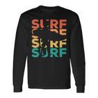 Retrointage Surfing For Surfer And Wave Rider Langarmshirts