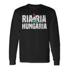 Ria Ria Hungária Magyar Hungary Fan Hungarian Flag Langarmshirts