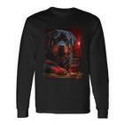 Rottweiler In Pub I Drinking Dog I Dog Bar Rottweiler Langarmshirts