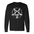 Satanic Devil 666 Pentagram Langarmshirts