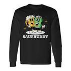 Saufbuddy Partnerlook Party Outfit Bier Liebhaber Motto Langarmshirts