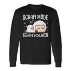 Schafi Müde Schafi Schlafen Schaf Pyjamas Schlaf Saying Langarmshirts