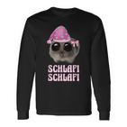 Schlafi Schlafi Sad Hamster Hamstie Meme Sleep Langarmshirts