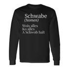 Schwabe Swabish Saying Schwaben Definition Langarmshirts