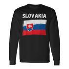 Slovakia Flag Holidayintage Grunge Slovak Flag Langarmshirts