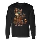 Steam Punk Cat Kitten Kitty Steampunk Langarmshirts