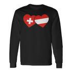 Swiss Flag Austria Flag Switzerland Austria Langarmshirts