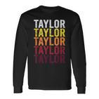 Taylor Retro Wordmark Patternintage Style Langarmshirts