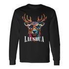 Traditional Deer Oktoberfest Lederhosen Lausbua Langarmshirts