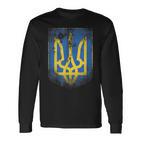 Ukraine Flag Crest Flag Logo Ukraine Langarmshirts