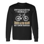 Unterschätze Niemals Ein Alten Mann Bicycle Cyclist Langarmshirts