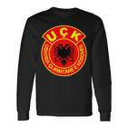 Uqk Flag Kosovo Albaner Uck Jashari Army Eagle Langarmshirts