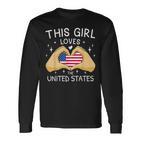 Usa Flag American Flag Heart Slogan America Usa Langarmshirts