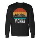 Vienna Austria Retrointage Sunset Skylineienna Langarmshirts