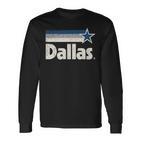 Vintage Dallas Texas City Strong Dallas Tx Blue Stripes Star Langarmshirts