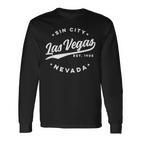 Vintage Lasegas Sin City Nevada Text Langarmshirts