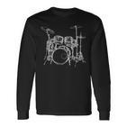 Vintage Rock Music Drummer Drum Kit Drummer Langarmshirts