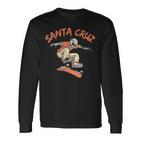 Vintage Santa Cruz California Skeleton Skateboarder Langarmshirts