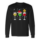 Weihnachten Prosecco Wein Lustiges Sekt Weinglas Geschenk Langarmshirts