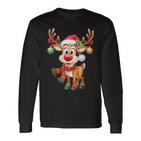 Weihnachten Rentier Rudolph Lustig Geschenk Langarmshirts