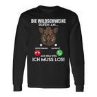 Wildschweinjagd Die Wildschweine Rufen An Muss Los Jäger Langarmshirts