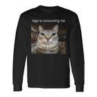 Wuterzehrt Mich Dummes Starrendes Katzen-Meme Langarmshirts