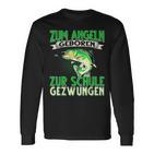 Zum Angeln Geboren Zum Angeln Geboren Zur Schule Gezw Langarmshirts