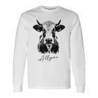 Allgäu Alpsintage Cow Bavaria Souvenir Fun Gray Langarmshirts