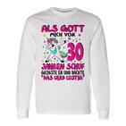 Als Gott Mich 30 Jahren Schuf Grinste Er Dachte Das Wird German Langu Gray Langarmshirts