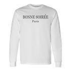 Bonne Soirée Paris Cute French Gray Langarmshirts