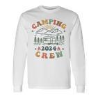 Camping Crew 2024 Familienpassender Sommertrip Camp Retro Langarmshirts