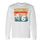 Children's Achtung Ich Bin 6 Jahre Skateboard Skateboarder Skater Langarmshirts