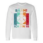 Children's Bäm Ich Bin 10 Zehn Jahre Junge 10Th Birthday Football Langarmshirts