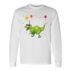 Children's Geburtstags 3 Jahre Junge Dinosaurier Dino Ich Bin 3 Langarmshirts