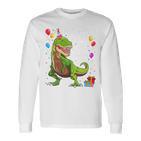 Children's Geburtstags 4 Jahre Junge Dinosaurier Dino Ich Bin 4 Langarmshirts