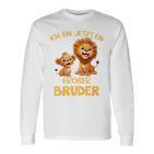 Children's Ich Bin Jetzt Ein Großer Bruder Löwen Motif Langarmshirts