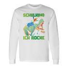 Children's School Child 2024 Dinosaur Ich Rocke Jetzt Die Schule Langarmshirts