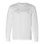 Dachshund Single Line With Dog Owner Langarmshirts