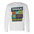 Digga Ich Bin 13 Zwölf Jahre 13Th Birthday Boy Gamer Langarmshirts