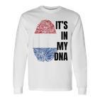 Dutch Flag Dna Fingerprint Holland Orange Orange Langarmshirts